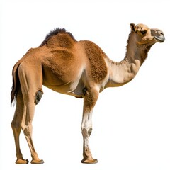 Dromedary Camel Isolated on White Background