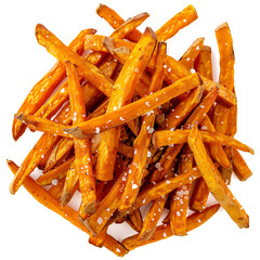 Heap of Crispy Sweet Potato Fries with Seasoning