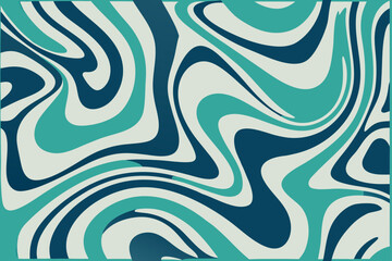 Abstract wavy lines in teal and blue vector