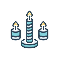 Color illustration icon for candles