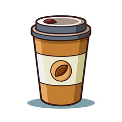 a disposable coffee cup, no background vector file.