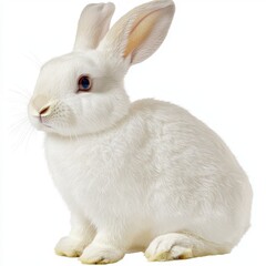 White Rabbit on White Background