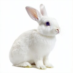 White rabbit on a white background