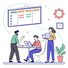 business people working in office