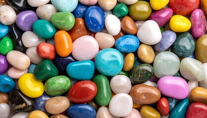 Colorful, smooth stones in various shades