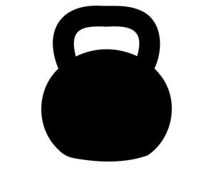 Kettlebell silhouette, fitness weight symbol, gym equipment. vector illustration