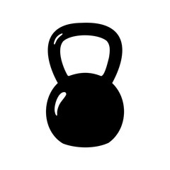 Kettlebell silhouette, fitness weight symbol, gym equipment. vector illustration