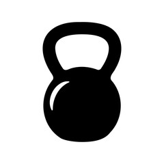 Kettlebell silhouette, fitness weight symbol, gym equipment. vector illustration