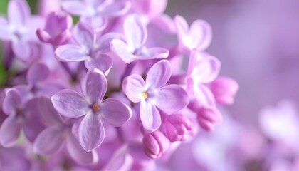 Obraz premium Close-up of delicate lilac blossoms