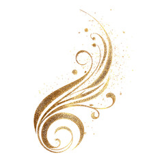 Gold ornate flourish, swirling design