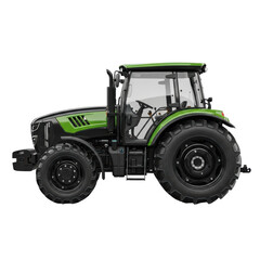 Obraz premium A powerful green and black farm tractor, perfect for modern agricultural operations, field work, and heavy duty tasks.