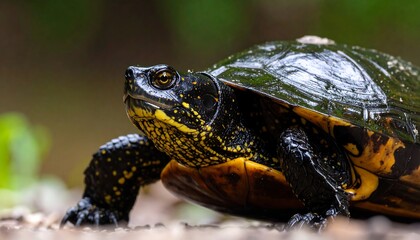 Obraz premium Close-up of a turtle in natural habitat