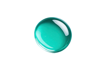 Blue Gelatin Capsule Dropped on Transparent Background in Close Up