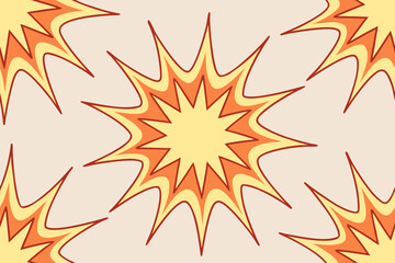 Bursting starbursts in warm tones abstract explosion