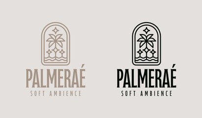 Palm Tree Logo Template. Universal creative premium symbol. Vector illustration. Creative Minimal design template. Symbol for Corporate Business Identity