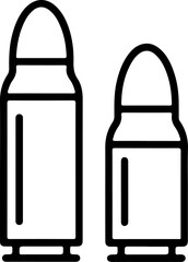 Two outline icons of bullets side by side on a white background