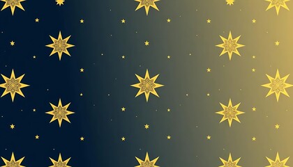 Golden stars pattern background, celestial night sky design, decorative starry wallpaper backdrop art