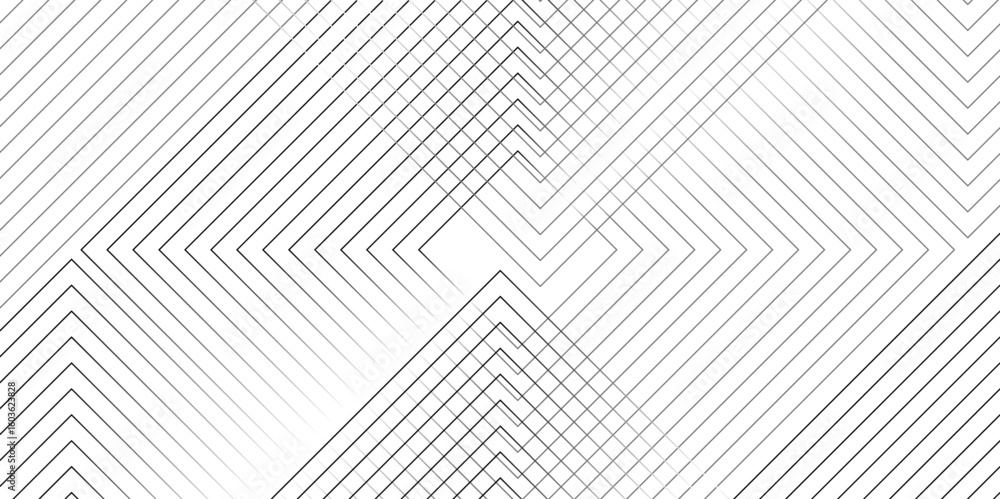 Aufkleber geometric diagonal stripe seamless fabric classic black and white thin gradient line background. dia