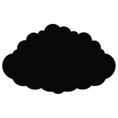 Black and white vector illustration of a simple cloud silhouette