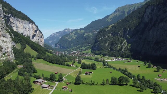 Lauterbrunnen, Switzerland, Aerial View