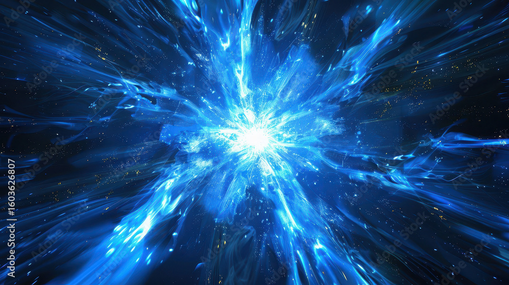 Poster cosmic explosion in space celestial event digital art sci-fi environment vibrant viewpoint imaginati
