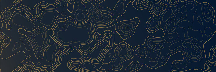 Artistic topographic design featuring winding lines on a dark background