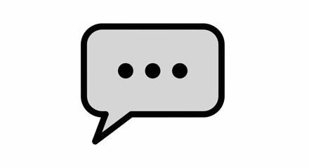 Fototapeta premium Gray speech bubble with three black dots indicating a pending message