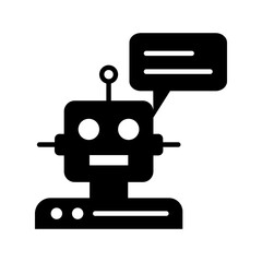 Robot Assistant Icon Glyph Version
