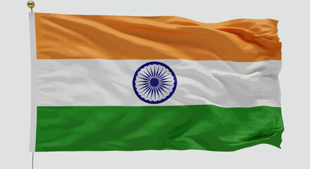 Waving flag of India, symbol of national pride and cultural heritage