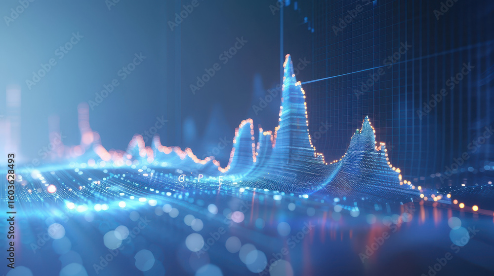 Fototapete dynamic data visualization trends in technology digital graphics abstract environment futuristic vie