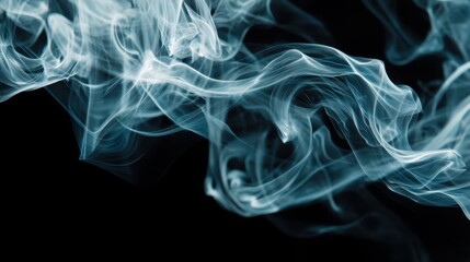 Fototapeta premium Graceful Flowing Patterns of Smoke in Air on a Dark Background