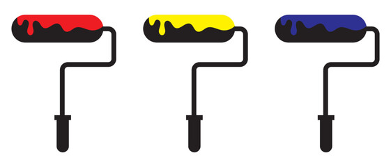 Paint roller icon on white background.