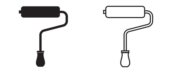 Paint roller icon on white background.