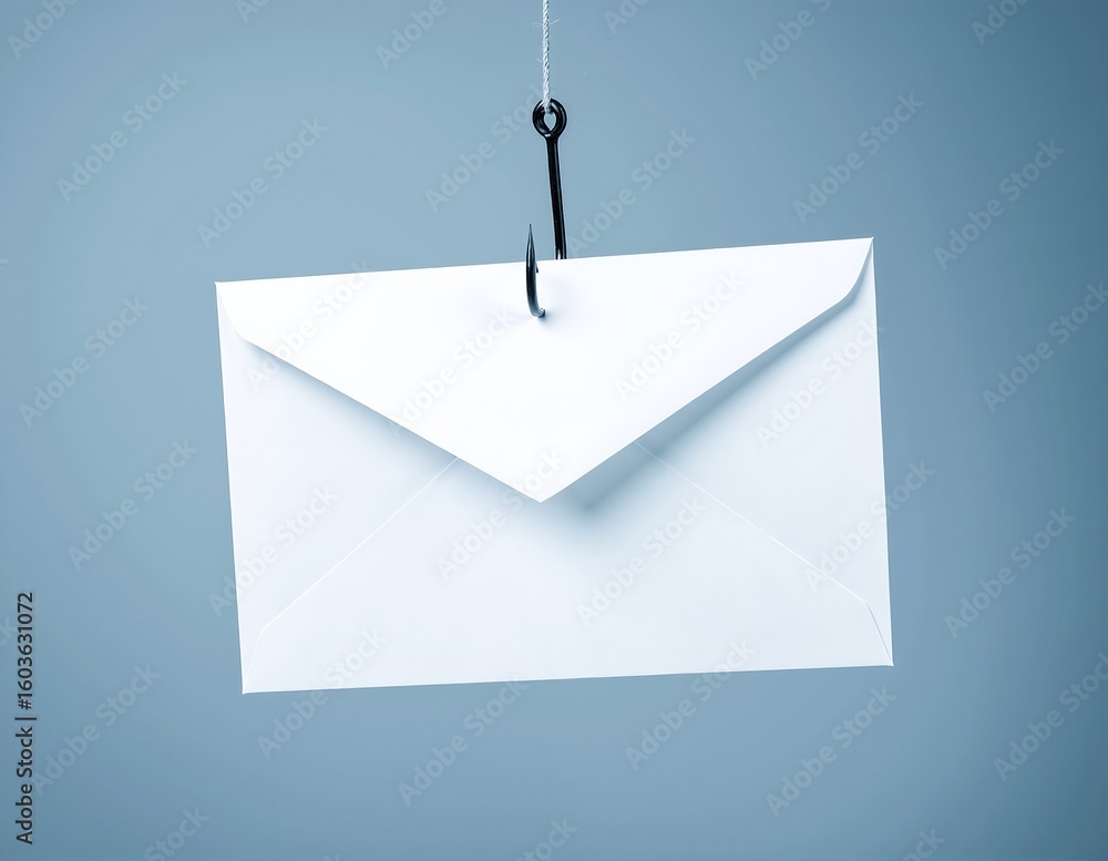 Poster a pristine white envelope dangles gracefully from the ceiling, gently swaying as if caught in a soft
