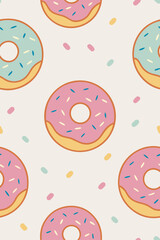 Pink and Teal Donuts with Sprinkles yellow