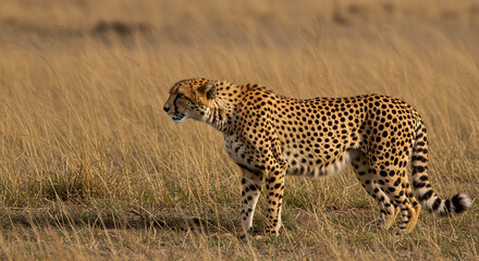 Naklejka premium Cheetah in tall grass