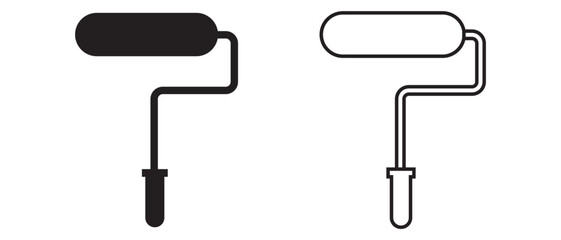 Paint roller icon on white background.