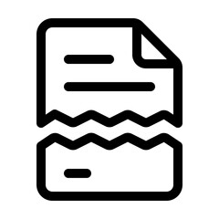 Corrupted File Line Icon. Single icon, line vector icon