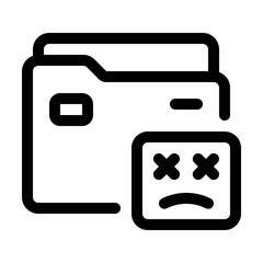 Corrupted File Line Icon. Single icon, line vector icon