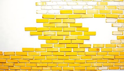 Yellow brick wall texture background pattern design, abstract wall block architecture material