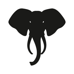Elephant silhouette, elephant head silhouette