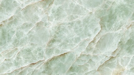 Fototapeta premium Close-Up of Light Green Marble Surface with White and Beige Veins in Organic Pattern