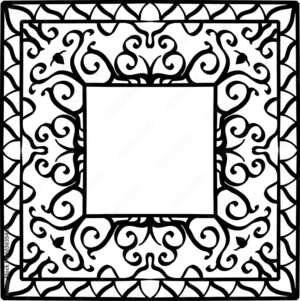 Aufkleber featuring unique sized ornaments with empty space in the middle