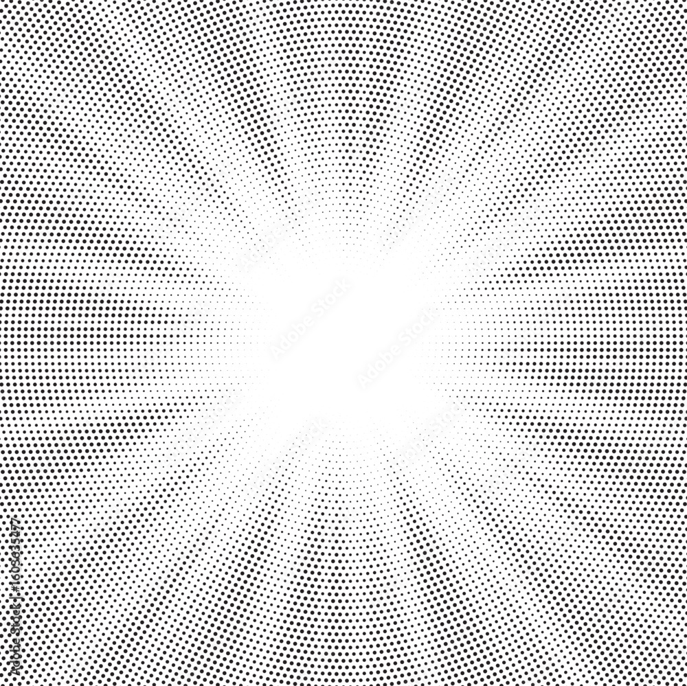 Aufkleber halftone gradient sun rays pattern. abstract halftone vector dots background. monochrome dots patter