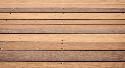 Fototapeta premium Close-up of Wooden Deck Planks with Visible Screws and Grain