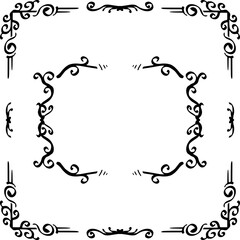 luxury frame ornament line art illustration