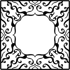 displays an ornamental design with unique carvings and there is an empty space in the middle