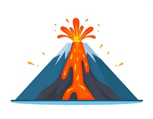 Cartoon volcano erupting