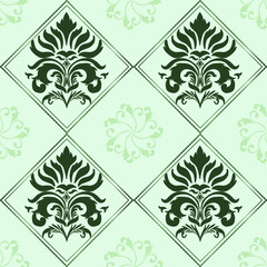 seamless floral pattern ,green , wallpaper, background, geometric 