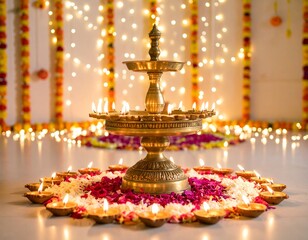 Diwali celebration with candles